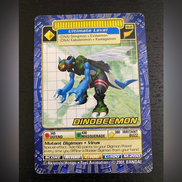 🔴2/$10 SALE🔴 Dinobeemon BO-181 2001 Digimon Trading Card - Picture 1 of 2